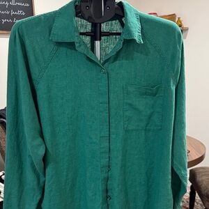 Z Supply Green Button-Up Blouse